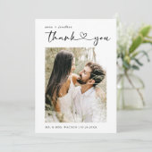 Einfacher Text und Foto Hochzeit Vielen Dank Dankeskarte (Stehend Vorderseite)
