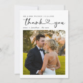 Einfacher Text und Foto Hochzeit Vielen Dank Dankeskarte (Vorderseite)