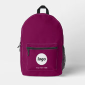 Einfacher Text Werbung für Logos Magenta Rosa Bedruckter Rucksack (Vorderseite)