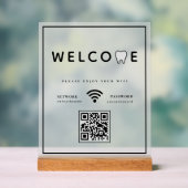 Einfacher Tooth Logo Willkommen WIFI QR Code Acrylschild (Neutral)