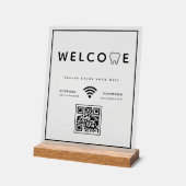 Einfacher Tooth Logo Willkommen WIFI QR Code Acrylschild (Winkel)