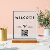 Einfacher Tooth Logo Willkommen WIFI QR Code Acrylschild (Hochzeit)