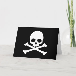 Einfacher Totenkopf und Kreuzknochen Karte