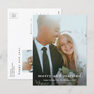 Einfacher Typ Frohe und verheiratete Foto-Weihnach Feiertagspostkarte