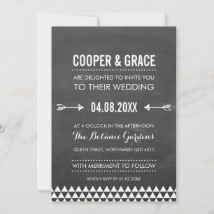 EINFACHER TYP WEDDING geometrisches Muster grau Einladung