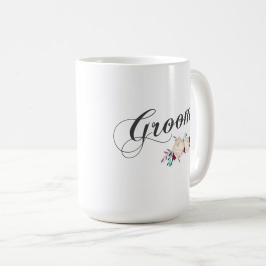 Einfacher u. eleganter Bräutigam-Blumen| Kaffeetasse (VorderseiteRechts)