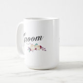 Einfacher u. eleganter Bräutigam-Blumen| Kaffeetasse (Vorderseite Links)