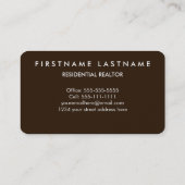 Einfacher u. eleganter wirklicher Anwesen-Agent Visitenkarte (Rückseite)