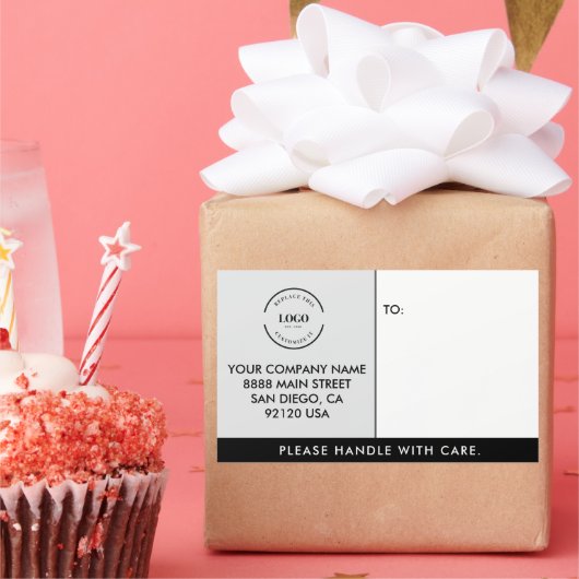 Einfacher Umgang mit dem Firmenlogo Rechteckiger Aufkleber (Party)