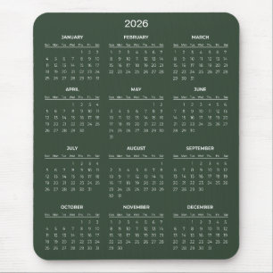 Einfacher und dennoch eleganter 2026-Kalender   Ma Mousepad