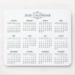 Einfacher und dennoch eleganter Kalender 2026   Ma Mousepad