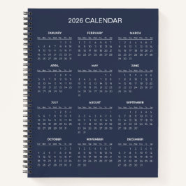 Einfacher und dennoch eleganter Kalender 2026 | Notizblock