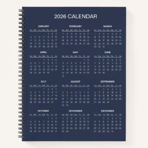 Einfacher und dennoch eleganter Kalender 2026 Notizblock
