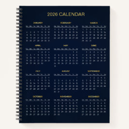 Einfacher und dennoch eleganter Kalender 2026 | Notizblock