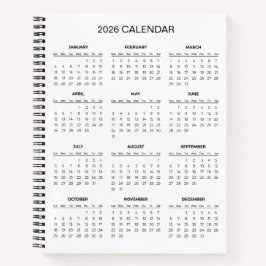 Einfacher und dennoch eleganter Kalender 2026 | Notizblock