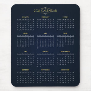 Einfacher und doch eleganter 2026-Kalender   Mausp Mousepad