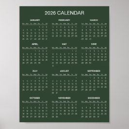 Einfacher und Eleganter 2026 Kalender |  Poster