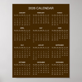 Einfacher und eleganter Kalender 2026 |  Poster