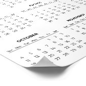 Einfacher und eleganter Kalender 2026 |  Poster (Ecke)