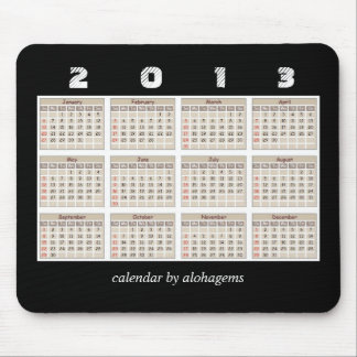 Einfacher und ordentlicher 2013-Kalender-Mauspad Mousepad