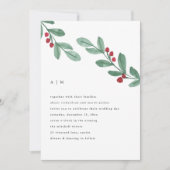 Einfacher Urlaub | Weihnachtsgrün Hochzeit Einladung (Vorderseite)