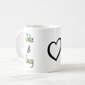 Einfacher Valentinsname Herz Kaffeetasse (Vorderseite Links)