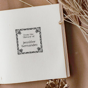 Einfacher Vintage-Blumenrahmen 'Aus der Bibliothek Gummistempel