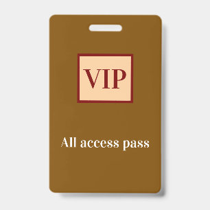 einfacher VIP-Allzugangspass Konzertname Anlass Ausweis