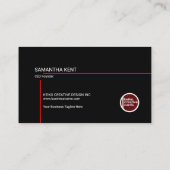 Einfacher vorzüglicher schwarzer Gründer CEO Visitenkarte (Rückseite)