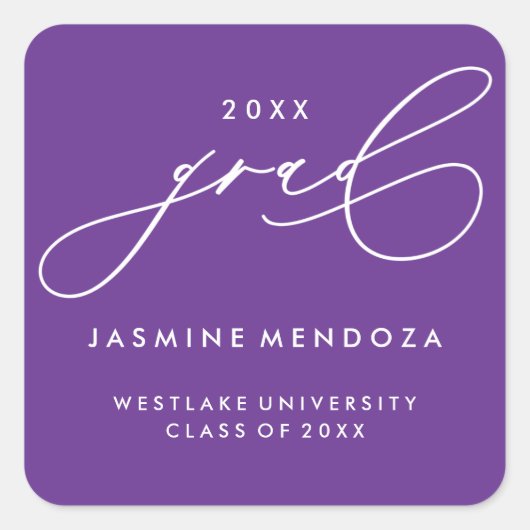 EINFACHER WÄHRUNGSKALLIGRAFISCHER ABSCHLUSS-STICKE QUADRATISCHER AUFKLEBER (Vorderseite)