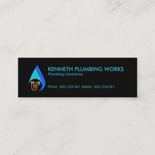 Einfacher Wasser-Tropfen-spezielle Mini Visitenkarte (Vorderseite)