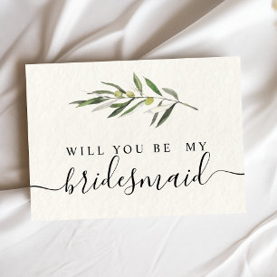 Einfacher Wasserfarbe Olivenzweig Einladungspostkarte