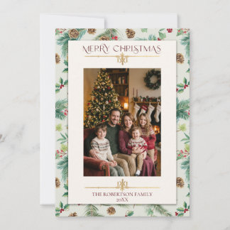Einfacher Wasserfarben-Weihnachtsfotografie mit Ki Feiertagskarte