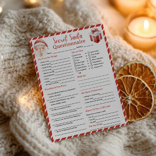 Einfacher Weihnachts-Winter-Geheim-Santa-Frageboge Flyer