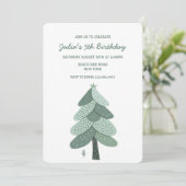 Einfacher Weihnachtsbaum Geburtstag Einladung (Stehend Vorderseite)