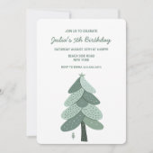 Einfacher Weihnachtsbaum Geburtstag Einladung (Vorderseite)