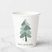 Einfacher Weihnachtsbaum Geburtstag Pappbecher (Vorderseite)