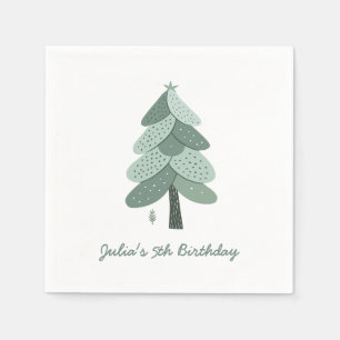 Einfacher Weihnachtsbaum Geburtstag Serviette