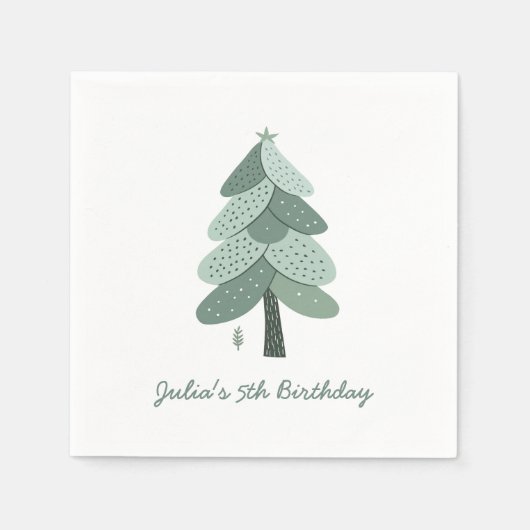 Einfacher Weihnachtsbaum Geburtstag Serviette (Vorderseite)