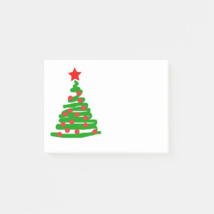 Einfacher Weihnachtsbaum Post-it Klebezettel