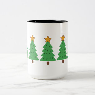 Einfacher Weihnachtsbaum Zweifarbige Tasse