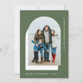 Einfacher Weihnachtsbogen | Modernes Zwei-Foto Feiertagskarte (Vorderseite)