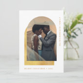 Einfacher Weihnachtsbogen | Modernes Zwei-Foto Feiertagskarte (Stehend Vorderseite)