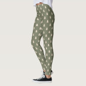 Einfacher Weihnachtskiefernbaum Neutral Boho Winte Leggings (Links)