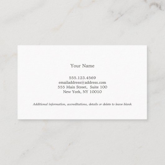 Einfacher Weinstock Sommelier Barkeeper Visitenkarte (Rückseite)