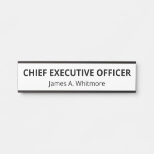 Einfacher weißer Büro-Name Titel Türschild