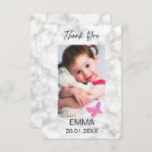 Einfacher weißer Marmor Dankeskarte (Vorne/Hinten)