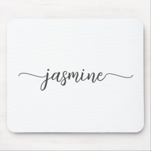 Einfacher weißer personalisierter Monogramm-Name f Mousepad