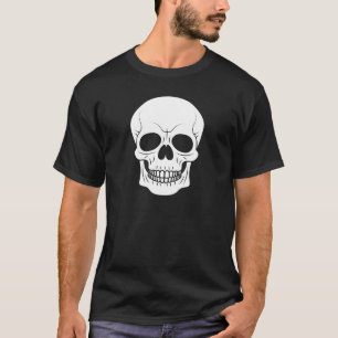 Einfacher weißer Totenkopf-Silhouette Halloween T-Shirt