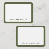 Einfacher weißer Typografischer Name Runde Kanten Mitteilungskarte (Vorne/Hinten)